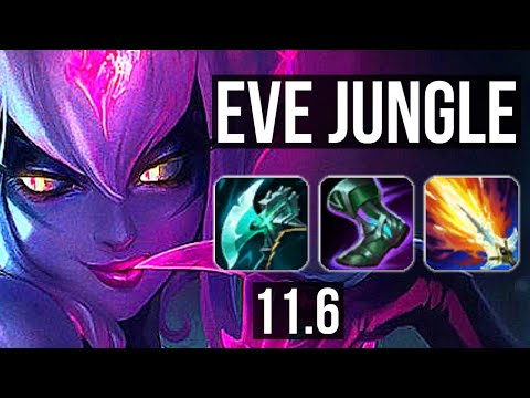 EVELYNN vs LILLIA (JUNGLE) | 12/0/6, 6 solo kills, Legendary, 500+ games | BR Master | v11.6