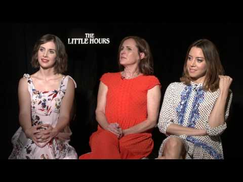 Aubrey Plaza, Alison Brie & Molly Shannon talk The Little Hours, sniffing body parts & donkeys