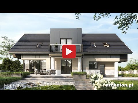 Projekt domu Mona Atu- archeton.pl - z użytkowym poddaszem 216,7 m2