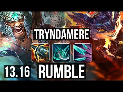 TRYNDAMERE vs RUMBLE (TOP) | 2.6M mastery, 7 solo kills, 1100+ games | NA Master | 13.16