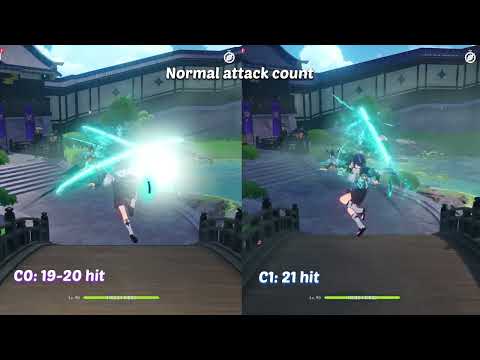 Wanderer C0 & C1 Comparison - Attack Speed & Arrows Damage