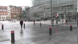 Bollards with Pedestrian Crossing Lights - Bilbao, Spain