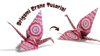 Simple Easy origami crane tutorial for kids and beginners Easy Crane folding