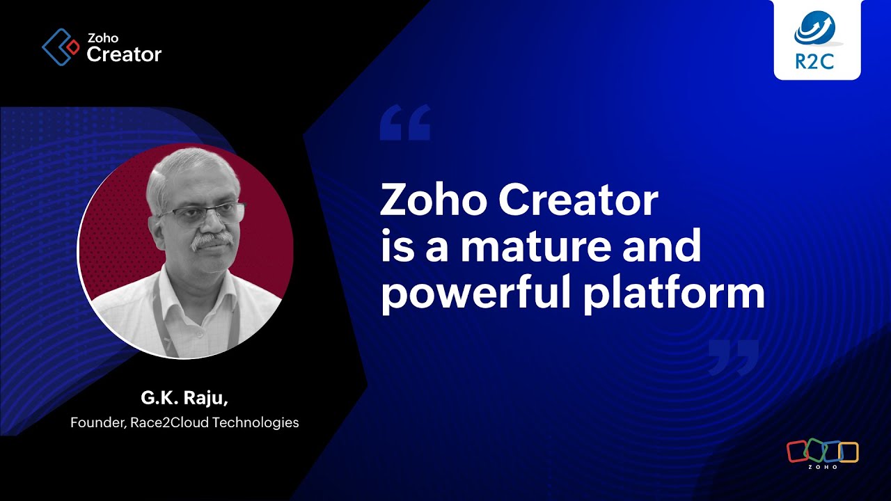 Race2Cloud Technologies digitizes business processes with Zoho Creator | Zoho Partner testimonial
