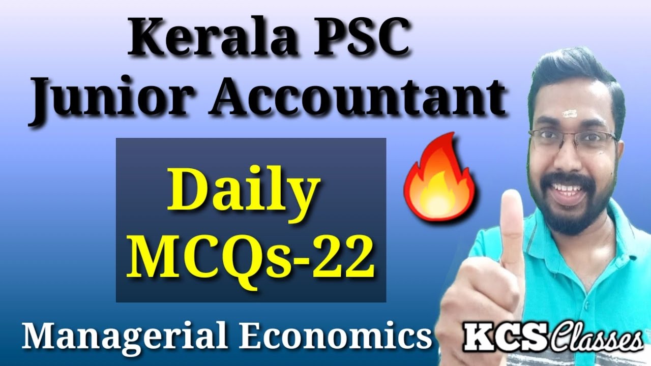 Kerala PSC Junior Accountant|Daily MCQs-22|Managerial Economics| #keralapscjunioraccountant 