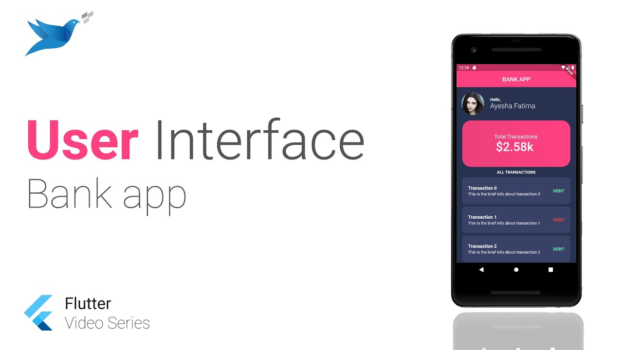 Bank App UI design flutter | Speed Code