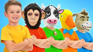 Hide and Seek with Animal Masks - Funny stories for kids
