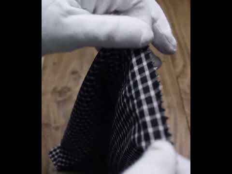Check Black & White Pure Cotton 106 GSM Handwoven Fabric — video