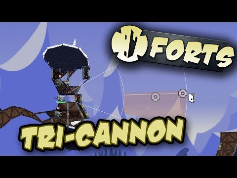 Forts 1v1 Multiplayer Gameplay ► TRI-CANNON SHOWDOWN!