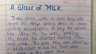 Story A Glass of Milk story writing in English selfwritingworld storywriting