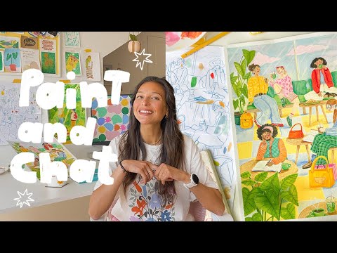 Paint 'n' chat ☁︎ entire illustration process, materials and making art for a living