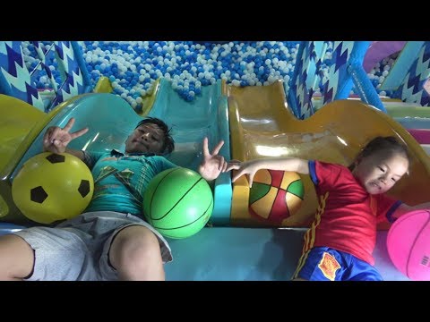 ABCkidTV Misa learn color with football at indoor playground family fun - Nursery rhymes for baby Video