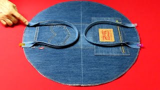 DIY안입는 청바지 절대 버리지 마세요! "명품백"이 됩니다!/"half moon" boston bag/made of old jeans