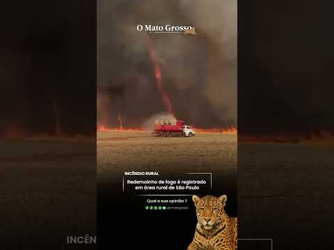 Redemoinho de fogo é registrado em área rural de São Paulo