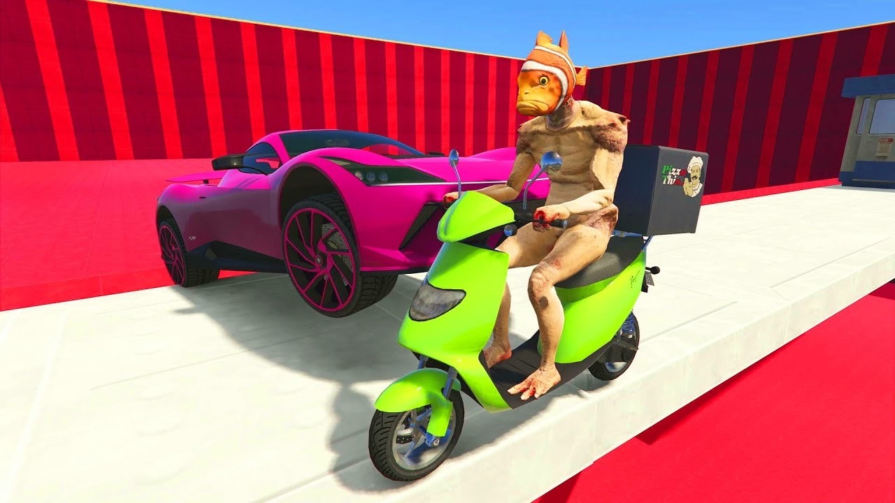 CORRE O TE ATROPELLO EN MOTO PIZZA! ACELERA MUCHO!! - GTA 5 ONLINE