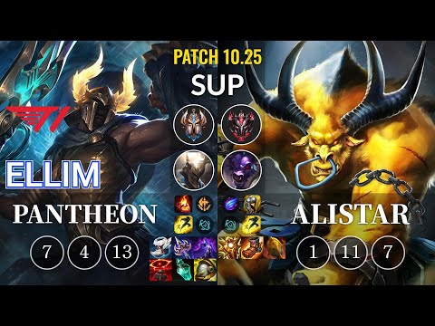 T1 Ellim Pantheon vs Alistar Sup - KR Patch 10.25