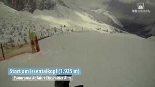 preview picture of video 'Kamerafahrt Panorama-Abfahrt Skigebiet Ehrwalder Alm'