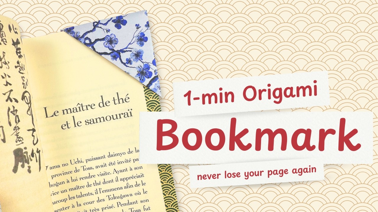 This Origami Corner Bookmark Takes Less Than 1 Minute to Make! 📖✨