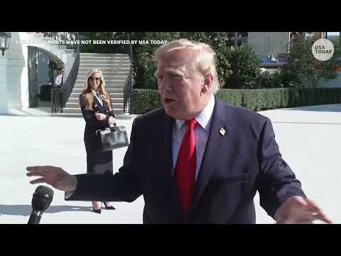 Trump pauses White House reporters questions to highlight White House ballroom construction