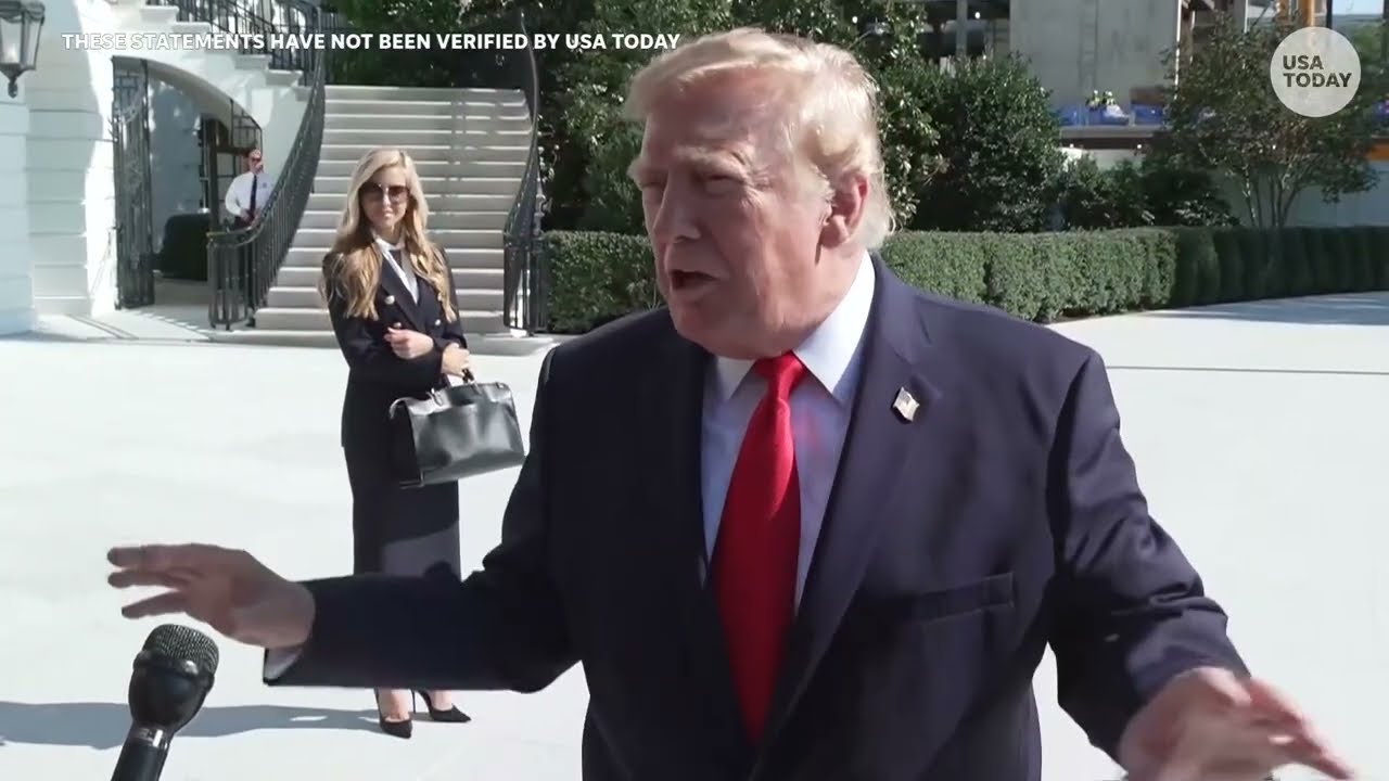 Trump pauses White House reporters questions to highlight White House ballroom construction