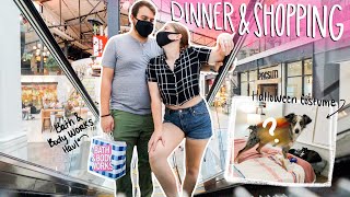Dinner Date, Tipsy Shopping, & Trying on Our Dog's Halloween Costume 🌮🛍🎃 | vlogtober day 9