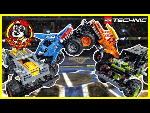 Monster Jam LEGO Technic - FREESTYLE CHALLENGE - El Toro Loco, Megalodon, Grave Digger & Max-D