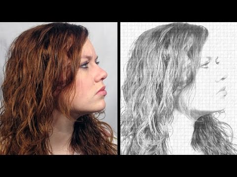 Tutorial Photoshop CS6 - Pencil Drawing on squared paper