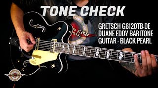Video thumbnail for TONE CHECK: - Gretsch G6120TB-DE Duane Eddy 6 String Bass Guitar Demo by Cream City Music