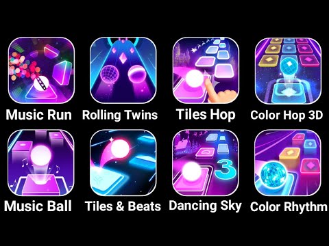 Music Run, Rolling twins, Tiles Hop, Color Hop 3D, Music Ball, Tiles &  Beats, Dancing Sky, abcd1234
