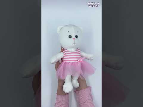 Миниатюра изображения товара Мягкая игрушка Колбаскин & Мышель Мышель в полосатом роз. платье с бантиком / MT-MRT-КМ-0320249-20