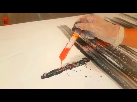 Huge 3' x 6' Canvas/Ghost Swipe/Inverted Swipe Acrylic Pour