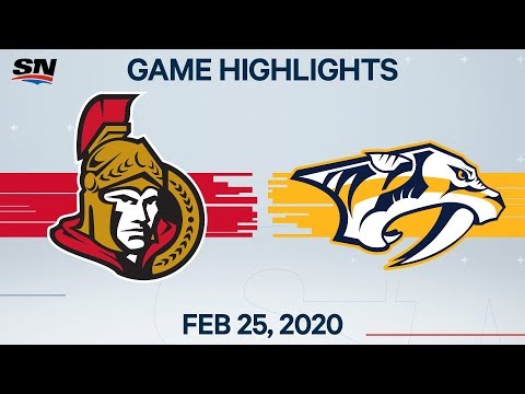 NHLハイライト｜セネターズ対プレデターズ 2020年2月25日 (NHL Highlights | Senators vs. Predators – Feb. 25, 2020)