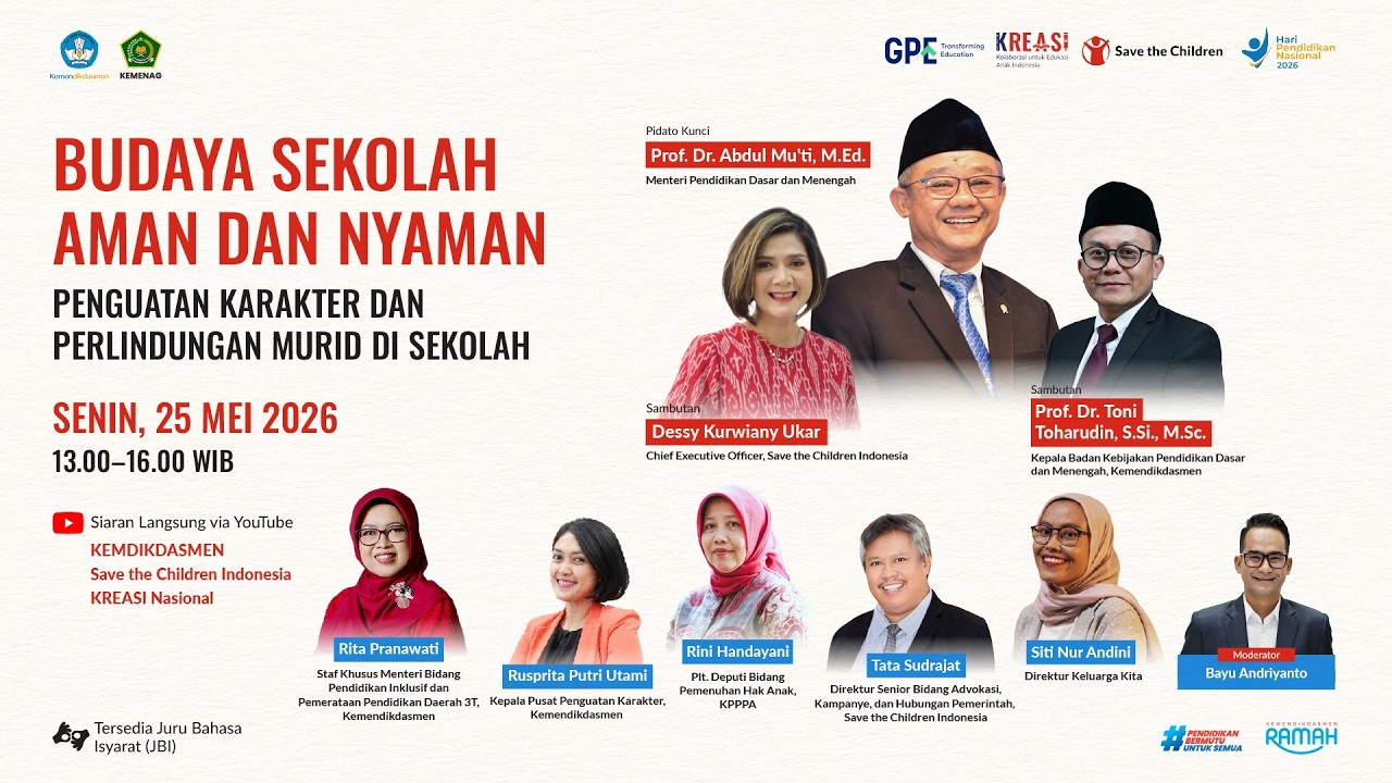 WEBINAR: Budaya Sekolah Aman & Nyaman – Penguatan Karakter dan Perlindungan Murid di Sekolah