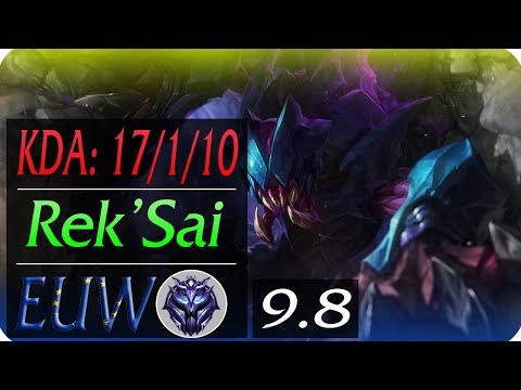Rek'Sai JG EUW Replay | KDA: 17/1/10 | Season 9 | Patch 9.8