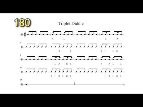 The Best Triplet Diddle Play Along 100-240bpm