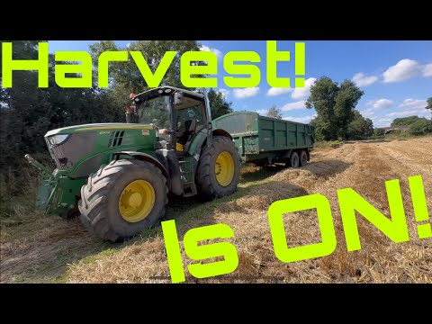Harvest is On! Combine in Barley, Making Hay, Bailing Straw, and Lots More! All in a Day!
