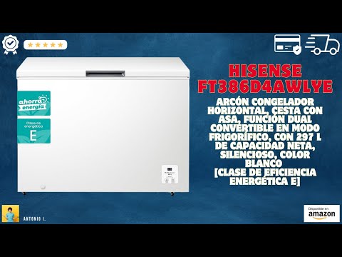 Hisense FT386D4AWLYE - Arcón Congelador Horizontal, Dual Modo Frigorífico, con 297 L