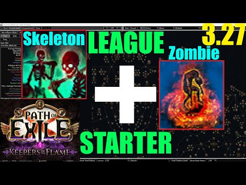 【Path of Exile 3.27】Zombie + Skeleton League Starter Build Guide Necromancer 4 Keepers League - 1307