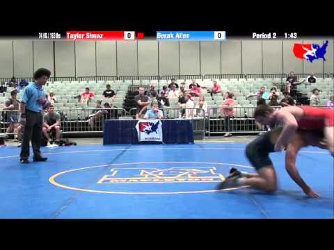 Taylor Simaz vs. Derak Allen at 2013 Junior Nationals - FILA - FS