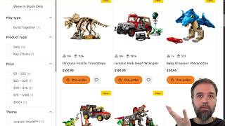 LEGO finally got SOME new Jurassic Park sets online! Jeep, new Mosasaurus, Triceratops #NotSponsored