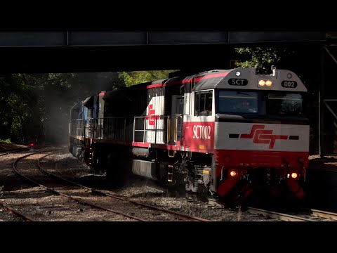 Westbound SCT and PN trains at Mt' Lofty Station., March19.