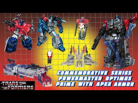 Transformers G1 Commemorative series II Powermaster Optimus Prime with Apex Armor 4K video Review.