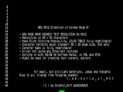 New Extended High Resolution Text Screen Mode on MSX2!