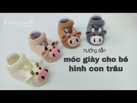 Giày len hình con trâu cho bé