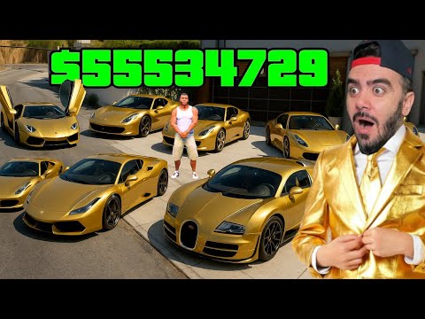 FRANKLIN TURNED ALL OF HIS CARS INTO GOLD - GTA 5 MODS