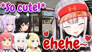 The way Ayame greets customers is *Too Cute*! [Holonald's]