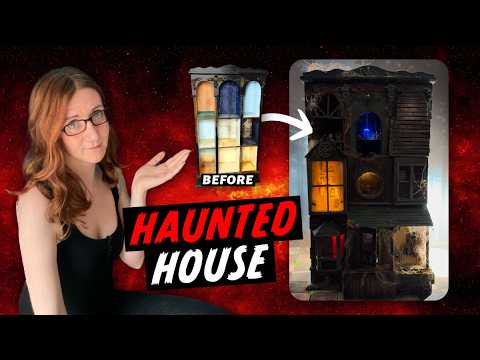 Upcycling an Old Shelf into a Miniature Haunted House