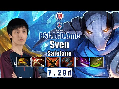 Sven Safelane | PSG.LGD.Ame | SUPER INSANE SVEN 24 KILLS HARD CARRY | 7.29d Gameplay Highlights