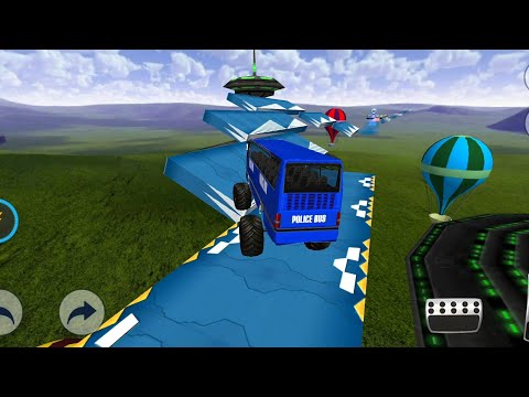 Impossible Monster Police Bus Stunts Ramp Jumps - 4x4 Ramp Car Stunts Game - Android GamePlay #2