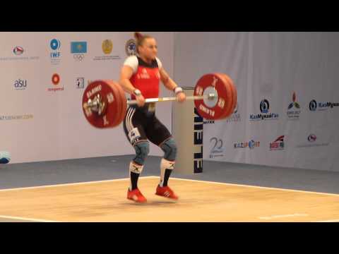 Almaty 2014 Women 63 kg Yuliya Kalina Clean and Jerk 125 kg